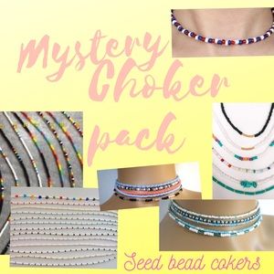 2 Mystery seed bead chokers -customizable-